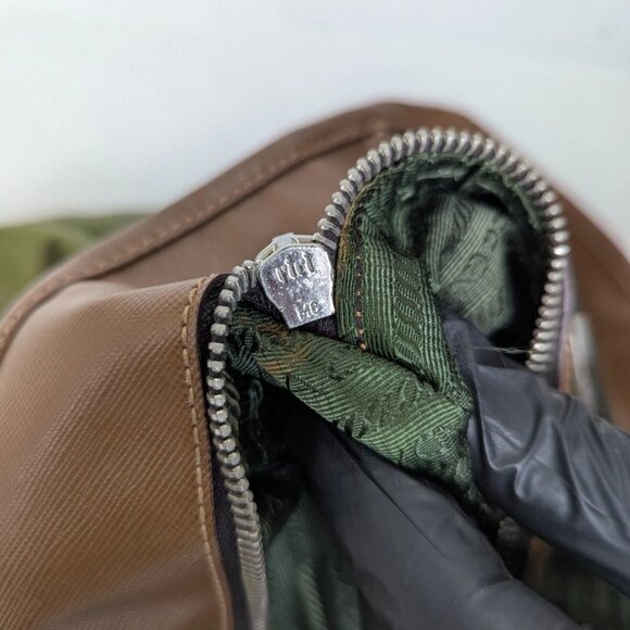 Authentic Prada Nylon Classic Handbag Olive Green Made In Italy - Picture 7 of 15